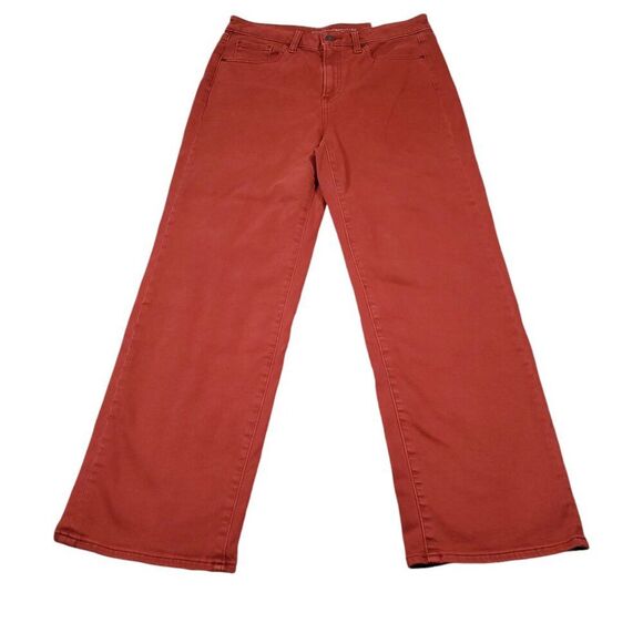 Chico's High Rise Straight Leg Jeans Red Stretch Denim Size 1R US Size 8 - Picture 1 of 14